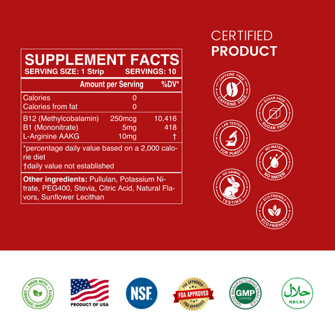 Nitrox 3 -  Arginine + Vitamin B1 and B12 - Nitric Oxide Booster